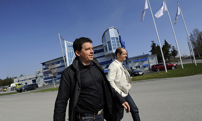 Jonas Wiklund, CEO Wibax Group och Magnus Sundström, VD Wibax Logistics (foto: Joakim Nordlund)