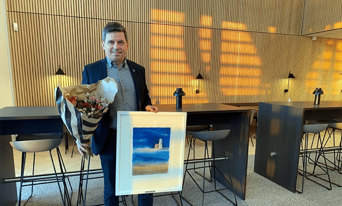Wibaxin toimitusjohtaja Jonas Wiklund on Norrbottenin vuoden johtaja. Kuva: Jennifer Johansson