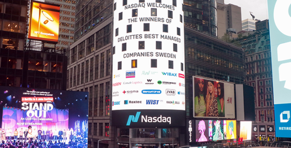 Wibax displayed on Times Square in New York